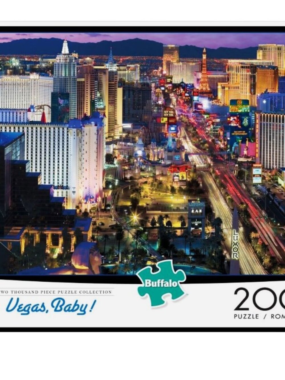 New & Sealed Buffalo Games 2000 Pc Jigsaw Puzzle Vegas Baby! 38 x 26 Poster Incl